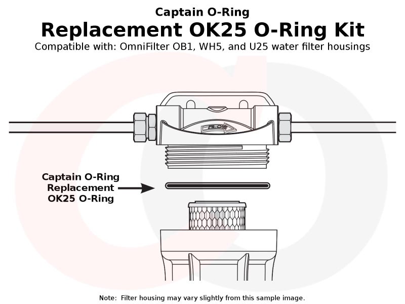 Captain O-Ring - Replacement OK25 O-Rings Compatible with OmniFilter OB1, WH5, U25 Water Filter Housings (2 Sets, 8 O-Rings) - Image 4